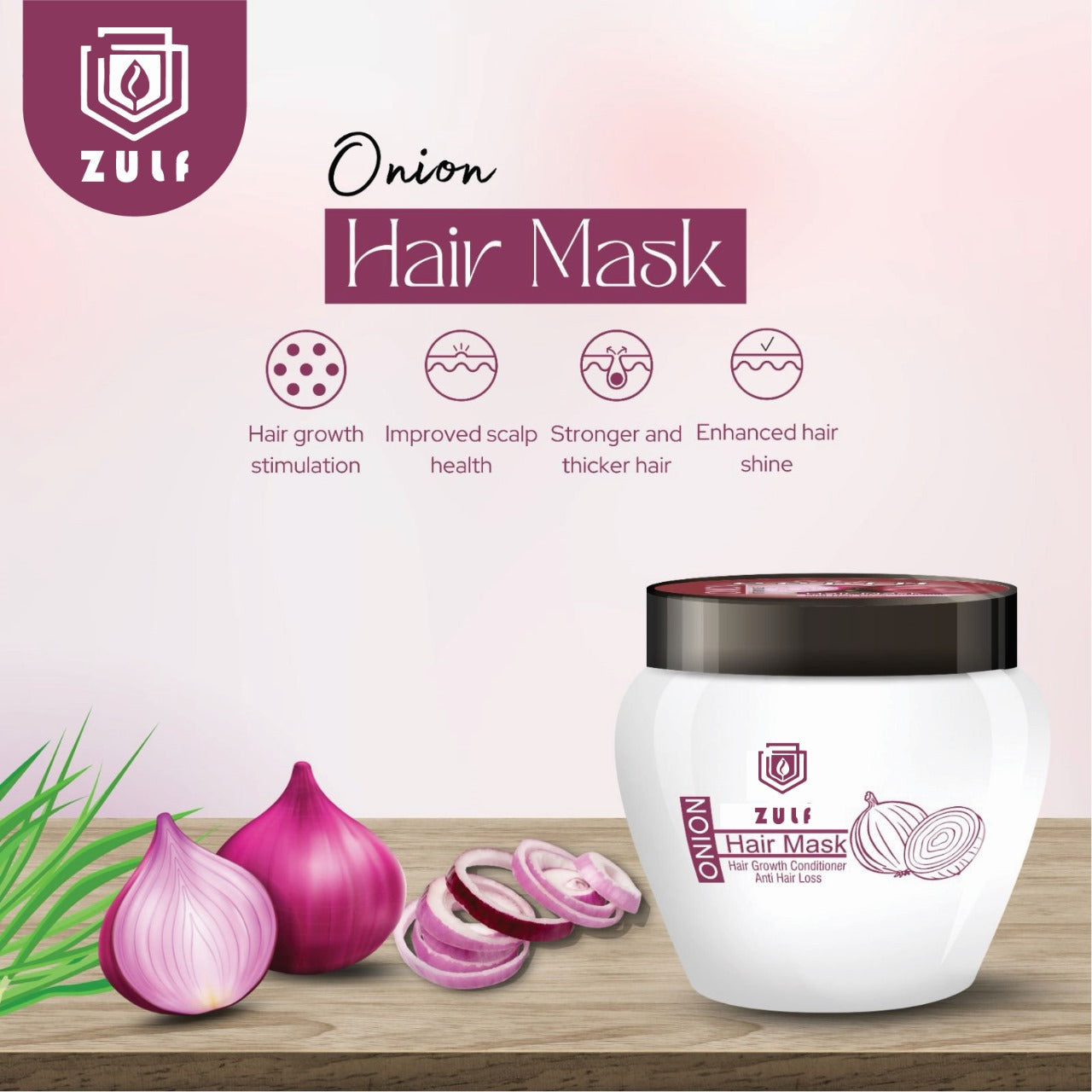 Zulf Onion Hair Mask – Hair Treatment – 300ml